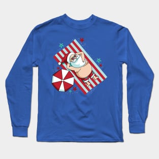 Funny Christmas In July Santa Summer Beaches Long Sleeve T-Shirt